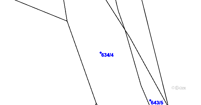 Parcela st. 634/4 v KÚ Obrubce, Katastrální mapa