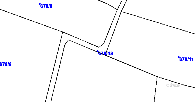 Parcela st. 678/18 v KÚ Obrubce, Katastrální mapa