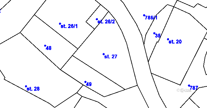 Parcela st. 27 v KÚ Habartice u Obytců, Katastrální mapa