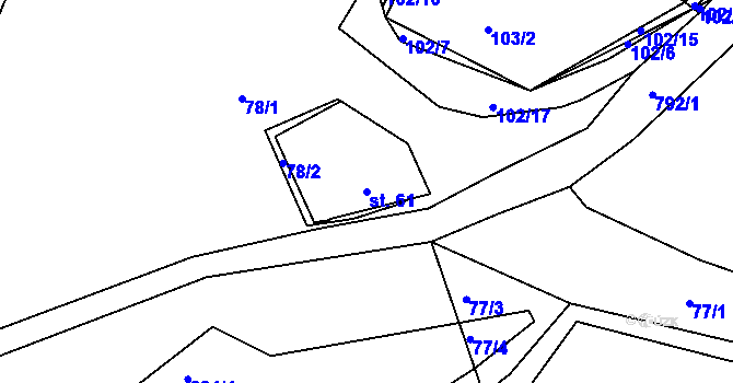Parcela st. 61 v KÚ Habartice u Obytců, Katastrální mapa
