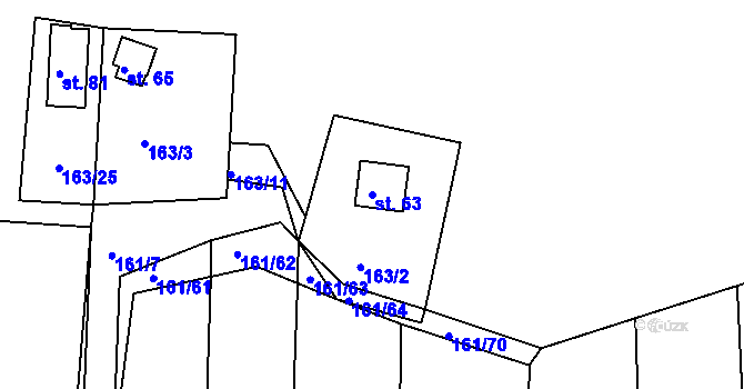 Parcela st. 63 v KÚ Habartice u Obytců, Katastrální mapa