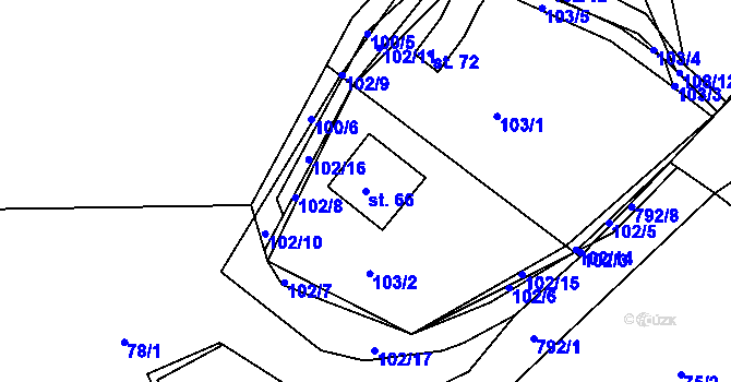 Parcela st. 66 v KÚ Habartice u Obytců, Katastrální mapa