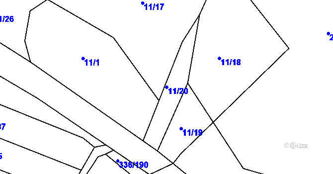 Parcela st. 11/20 v KÚ Habartice u Obytců, Katastrální mapa