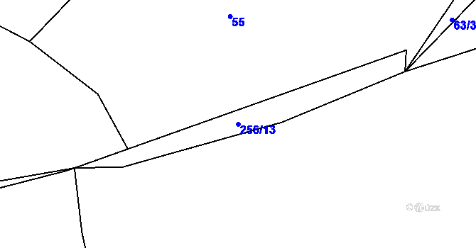 Parcela st. 256/13 v KÚ Habartice u Obytců, Katastrální mapa