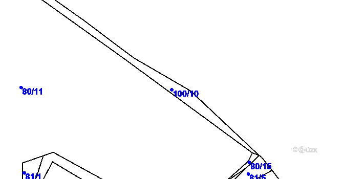 Parcela st. 100/10 v KÚ Habartice u Obytců, Katastrální mapa