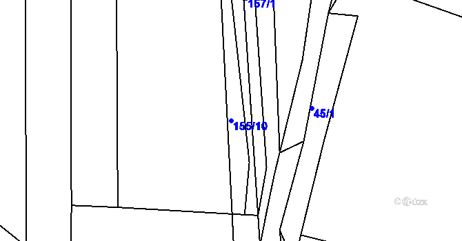 Parcela st. 155/10 v KÚ Habartice u Obytců, Katastrální mapa