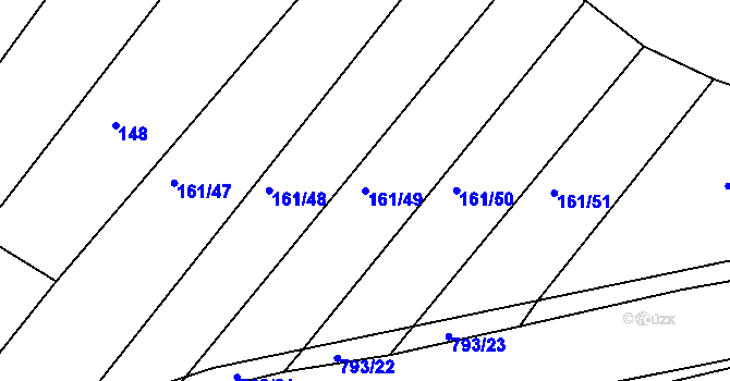 Parcela st. 161/49 v KÚ Habartice u Obytců, Katastrální mapa