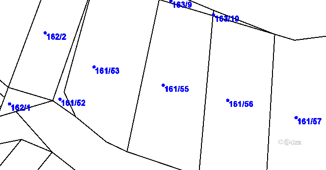Parcela st. 161/55 v KÚ Habartice u Obytců, Katastrální mapa