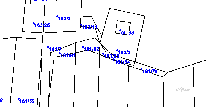 Parcela st. 161/63 v KÚ Habartice u Obytců, Katastrální mapa