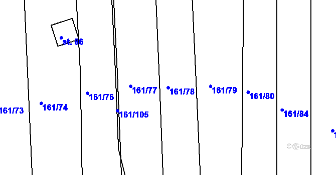Parcela st. 161/78 v KÚ Habartice u Obytců, Katastrální mapa