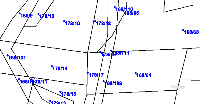Parcela st. 178/19 v KÚ Habartice u Obytců, Katastrální mapa