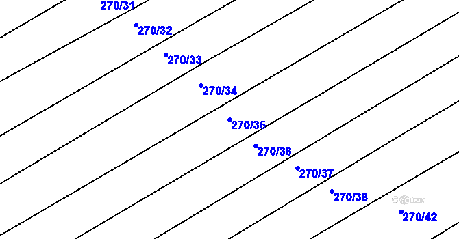 Parcela st. 270/35 v KÚ Habartice u Obytců, Katastrální mapa