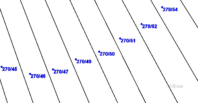 Parcela st. 270/50 v KÚ Habartice u Obytců, Katastrální mapa
