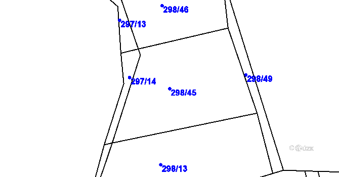 Parcela st. 298/45 v KÚ Habartice u Obytců, Katastrální mapa