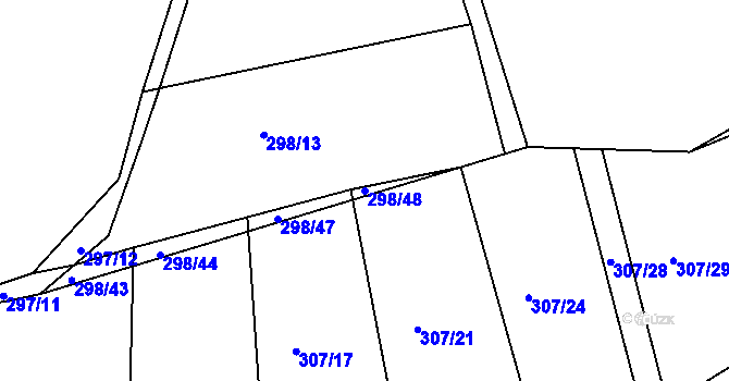 Parcela st. 298/48 v KÚ Habartice u Obytců, Katastrální mapa