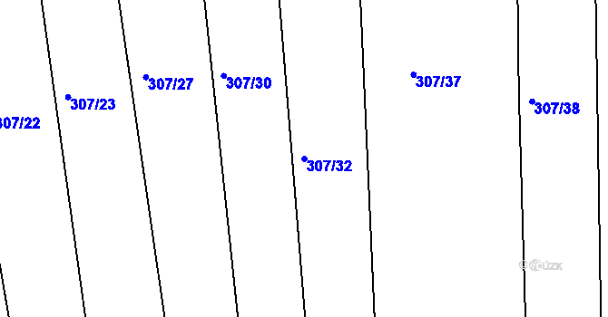 Parcela st. 307/32 v KÚ Habartice u Obytců, Katastrální mapa