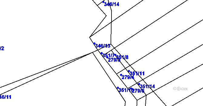 Parcela st. 351/7 v KÚ Habartice u Obytců, Katastrální mapa