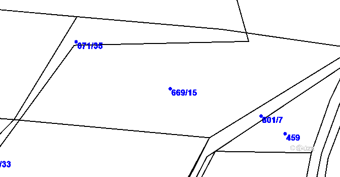 Parcela st. 669/15 v KÚ Habartice u Obytců, Katastrální mapa