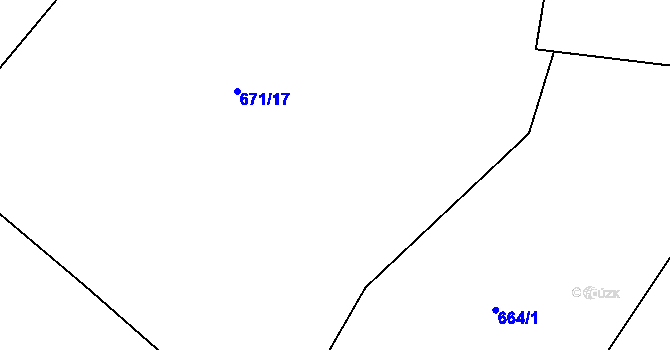 Parcela st. 671/22 v KÚ Habartice u Obytců, Katastrální mapa