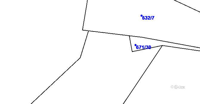 Parcela st. 671/28 v KÚ Habartice u Obytců, Katastrální mapa
