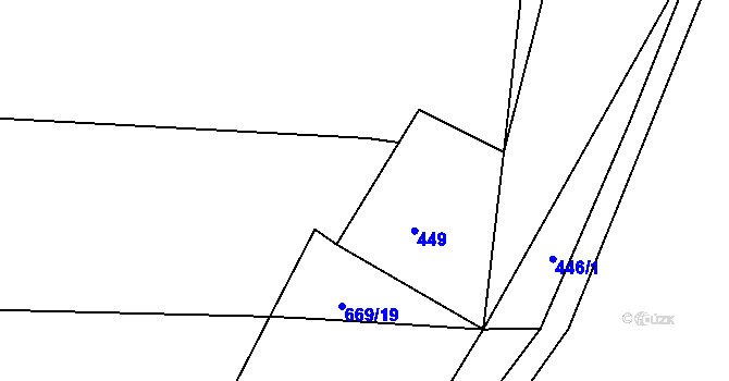 Parcela st. 671/40 v KÚ Habartice u Obytců, Katastrální mapa