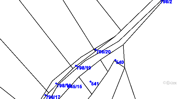 Parcela st. 798/20 v KÚ Habartice u Obytců, Katastrální mapa