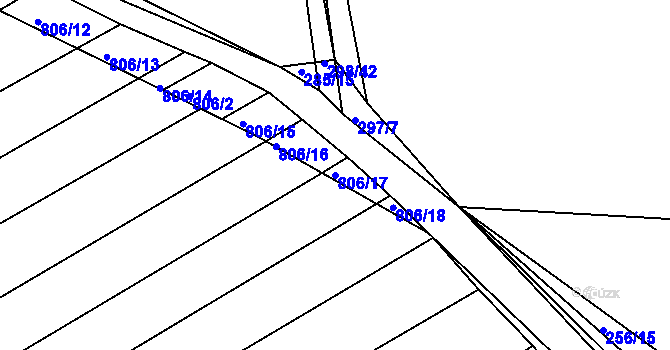 Parcela st. 806/17 v KÚ Habartice u Obytců, Katastrální mapa