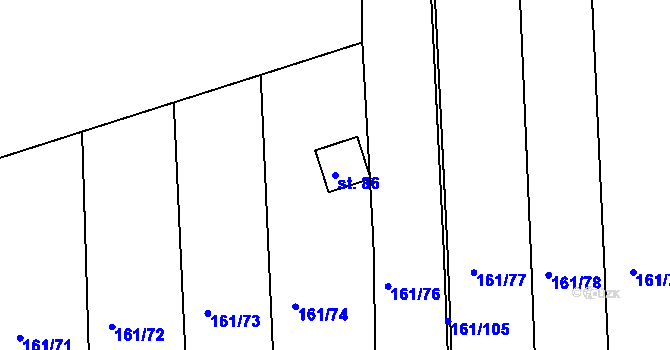Parcela st. 86 v KÚ Habartice u Obytců, Katastrální mapa