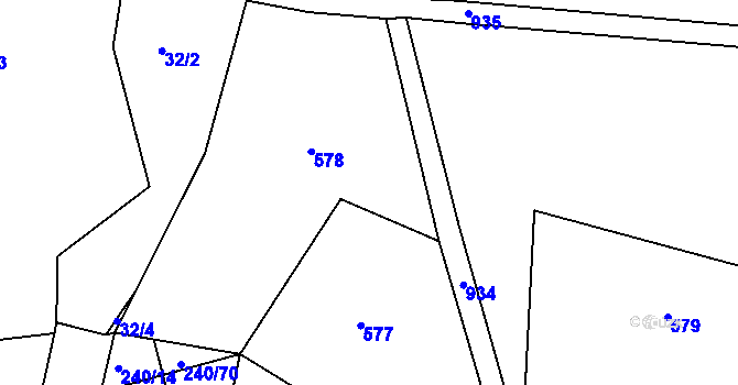 Parcela st. 240/11 v KÚ Obytce, Katastrální mapa