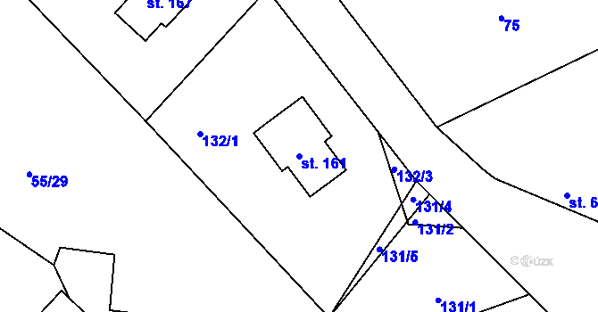 Parcela st. 161 v KÚ Obytce, Katastrální mapa