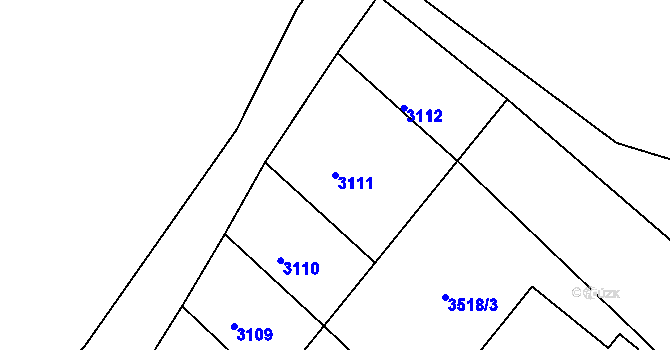 Parcela st. 3111 v KÚ Ocmanice, Katastrální mapa