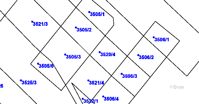 Parcela st. 3520/4 v KÚ Ocmanice, Katastrální mapa