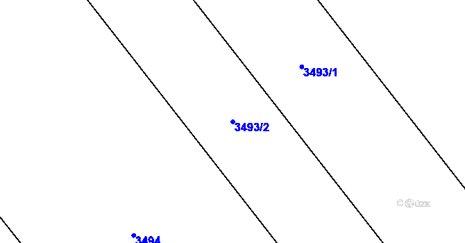Parcela st. 3493/2 v KÚ Ocmanice, Katastrální mapa