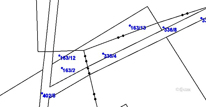 Parcela st. 336/4 v KÚ Očelice, Katastrální mapa