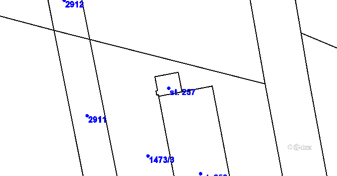 Parcela st. 257 v KÚ Očihov, Katastrální mapa