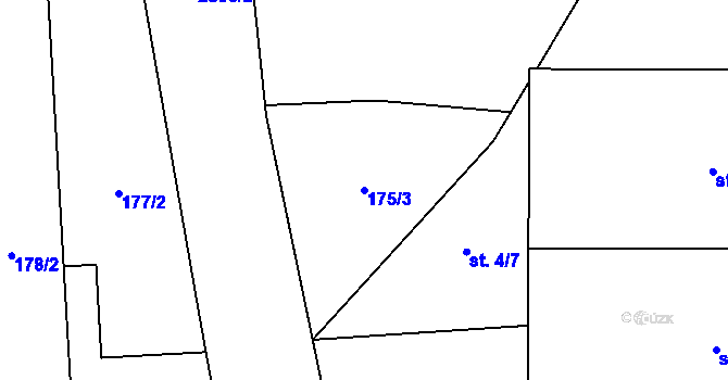 Parcela st. 175/3 v KÚ Očihov, Katastrální mapa