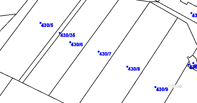 Parcela st. 430/7 v KÚ Očihov, Katastrální mapa
