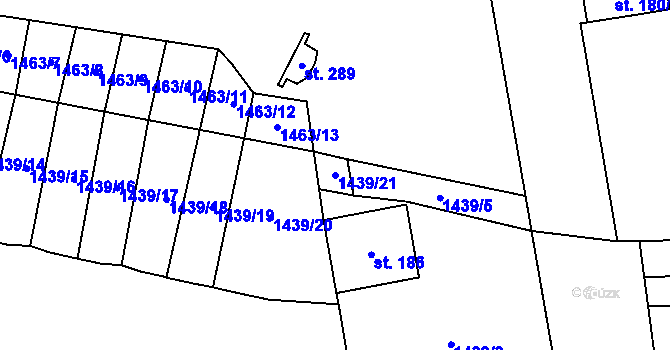 Parcela st. 1439/21 v KÚ Očihov, Katastrální mapa