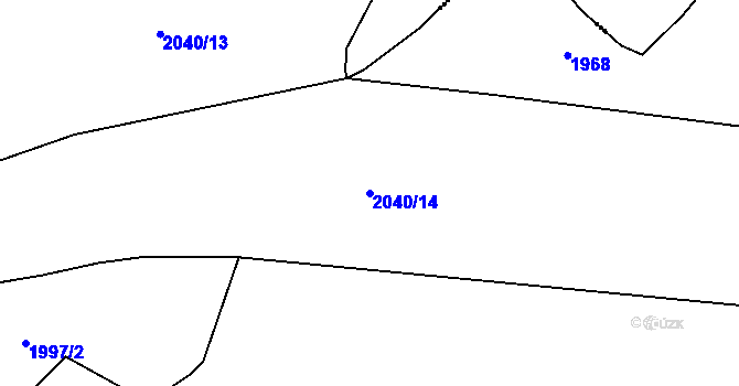 Parcela st. 2040/14 v KÚ Očihov, Katastrální mapa