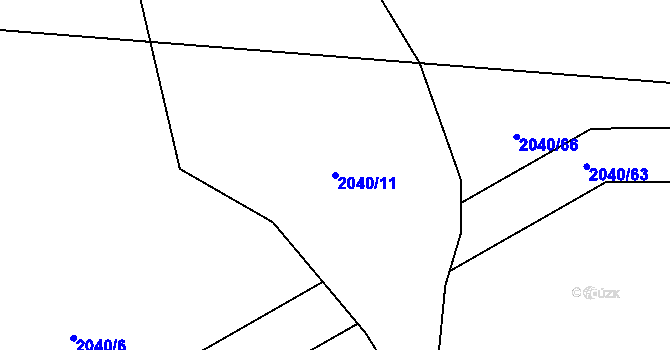 Parcela st. 2040/11 v KÚ Očihov, Katastrální mapa
