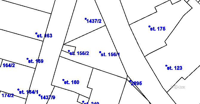 Parcela st. 156/1 v KÚ Očihov, Katastrální mapa