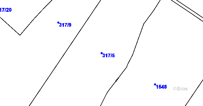 Parcela st. 317/5 v KÚ Očihovec, Katastrální mapa