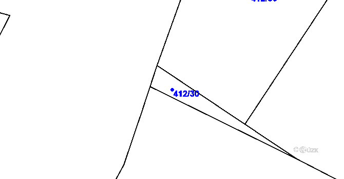 Parcela st. 412/30 v KÚ Očihovec, Katastrální mapa