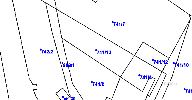Parcela st. 741/13 v KÚ Očihovec, Katastrální mapa