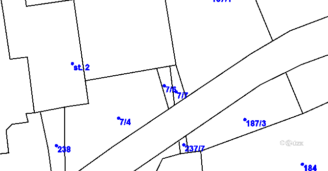 Parcela st. 7/6 v KÚ Čečkov, Katastrální mapa