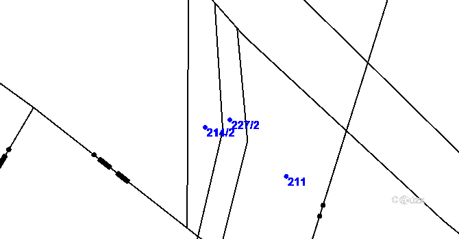 Parcela st. 227/2 v KÚ Čečkov, Katastrální mapa