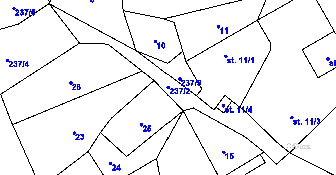 Parcela st. 237/2 v KÚ Čečkov, Katastrální mapa