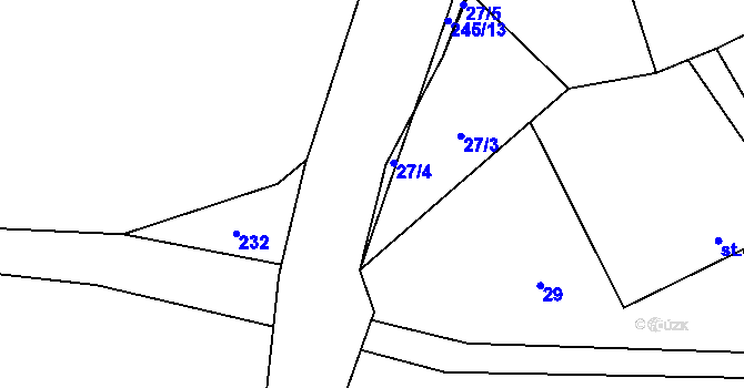 Parcela st. 245/2 v KÚ Čečkov, Katastrální mapa