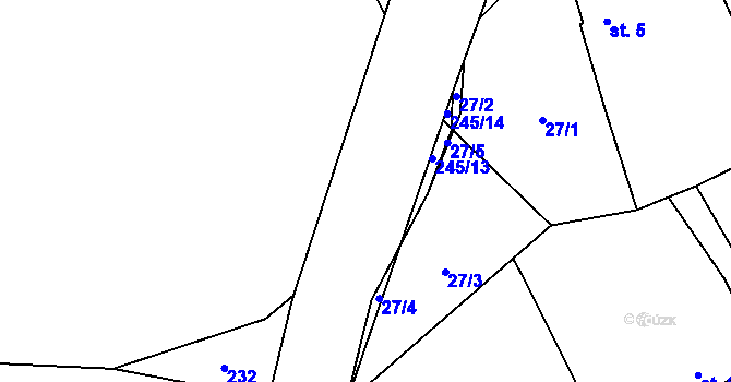 Parcela st. 245/7 v KÚ Čečkov, Katastrální mapa