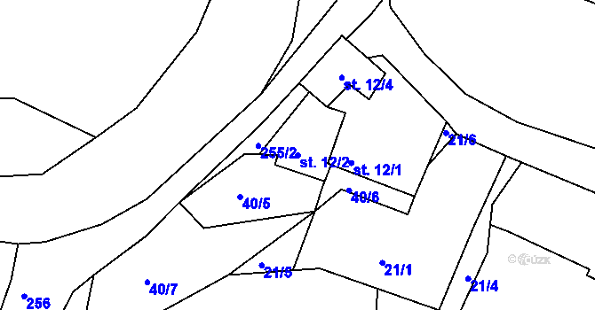 Parcela st. 12/2 v KÚ Čenkov, Katastrální mapa